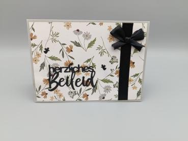 Trauerkarte „Herzliches Beileid“ — stilvolles Kondolenzmotiv